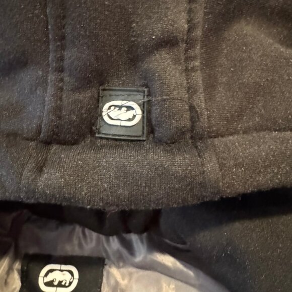 Ecko Unlimited Vest Mens XL Gray Camo Hooded Puffer Sleeveless Zip - Picture 7 of 10